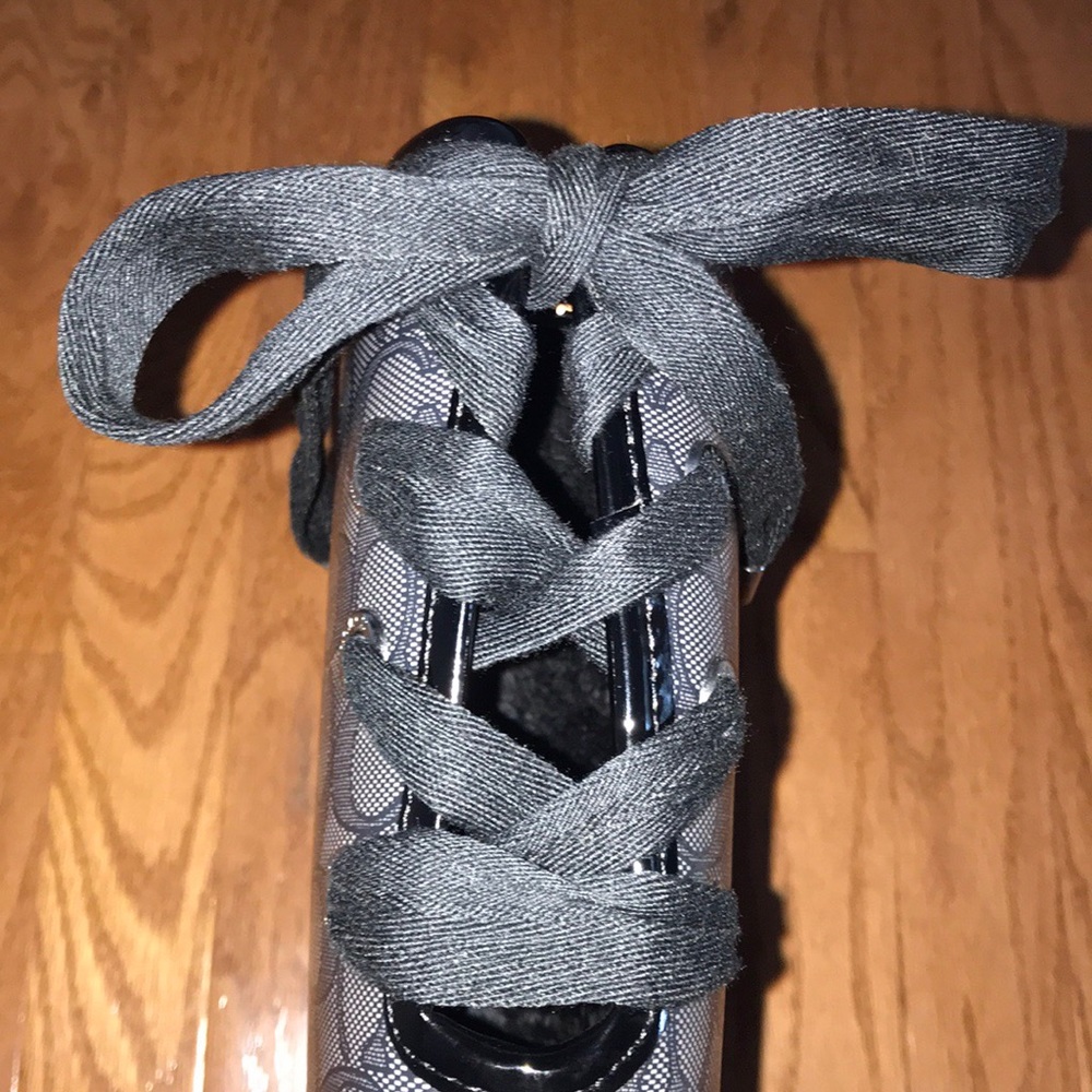 Coach Tristee Tall Rain boots, tie up in back. - Picture 3 of 7